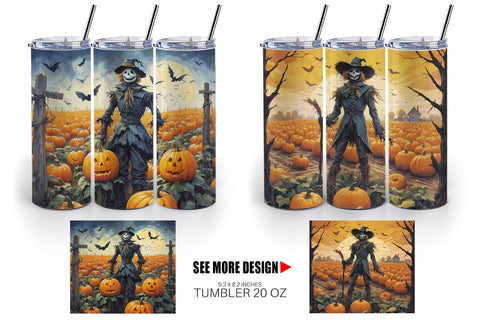 Tumbler Wrap Watercolor Scarecrow Sublimation artnoy 