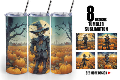 Tumbler Wrap Watercolor Scarecrow Sublimation artnoy 