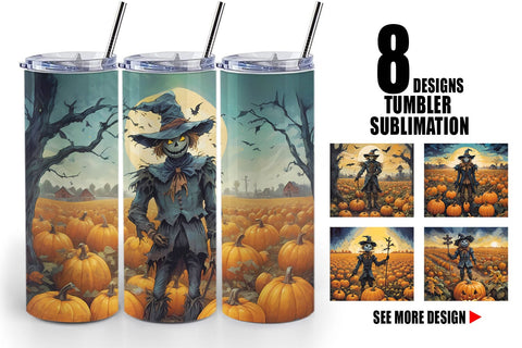 Tumbler Wrap Watercolor Scarecrow Sublimation artnoy 