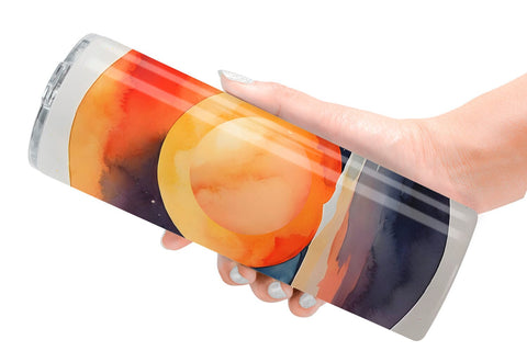 Tumbler Wrap Watercolor Solar Eclipse Sublimation artnoy 