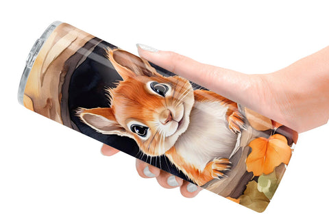 Tumbler Wrap Watercolor Squirrel Sublimation artnoy 