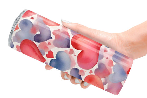 Tumbler Wrap Watercolor Texture Heart Sublimation artnoy 