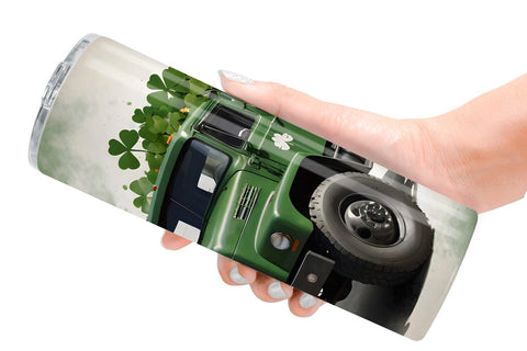 Tumbler Wrap Watercolor Truck Shamrocks Sublimation artnoy 