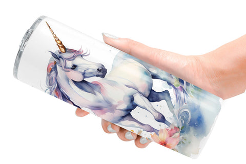 Tumbler Wrap Watercolor Unicorn Sublimation artnoy 