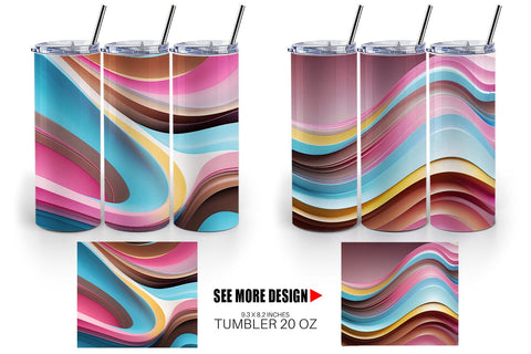 Tumbler Wrap Wave Pastel Sublimation artnoy 