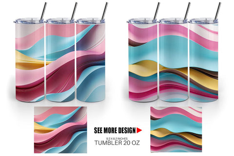 Tumbler Wrap Wave Pastel Sublimation artnoy 