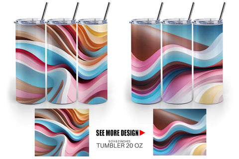 Tumbler Wrap Wave Pastel Sublimation artnoy 