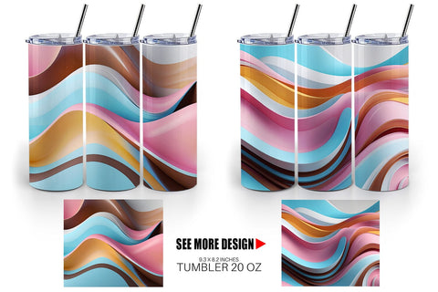 Tumbler Wrap Wave Pastel Sublimation artnoy 