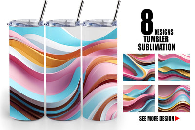 Tumbler Wrap Wave Pastel Sublimation artnoy 