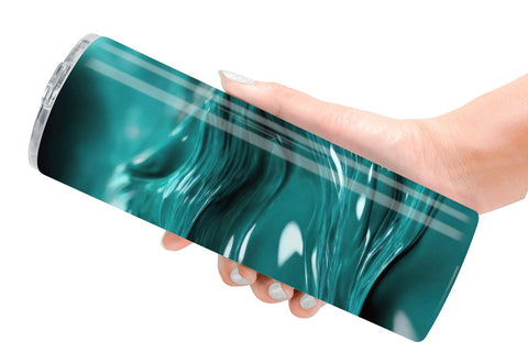 Tumbler Wrap Wavy Turquoise Fluid Sublimation artnoy 