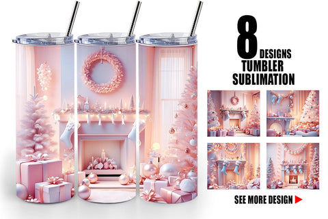 Tumbler Wrap Whimsical Christmas Scene Sublimation artnoy 