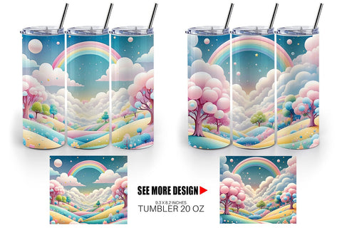 Tumbler Wrap Whimsical Wonderland Sublimation artnoy 