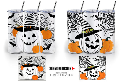 Tumbler Wrap White Pumpkin Sublimation artnoy 