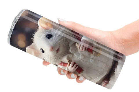 Tumbler Wrap White Rat Christmas Sublimation artnoy 