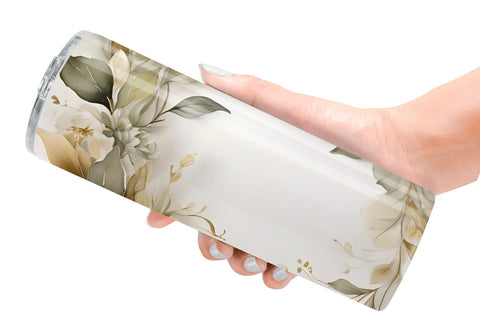 Tumbler Wrap White Wedding Flower Sublimation artnoy 
