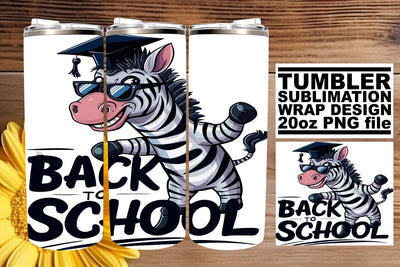 Tumbler Wrap with Graduation Animals 20oz Sublimation afrosvg 