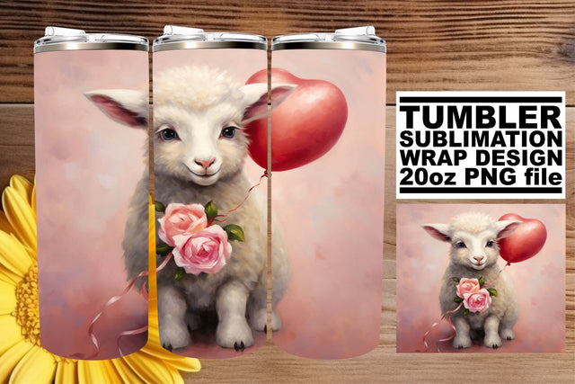 Tumbler Wrap with Watercolor Heart Balloon Sublimation afrosvg 