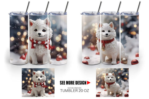 Tumbler Wrap Wolf Christmas Sublimation artnoy 
