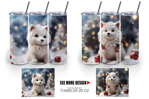 Tumbler Wrap Wolf Christmas Sublimation artnoy 