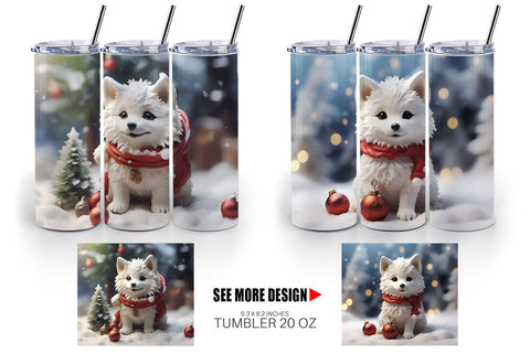 Tumbler Wrap Wolf Christmas Sublimation artnoy 