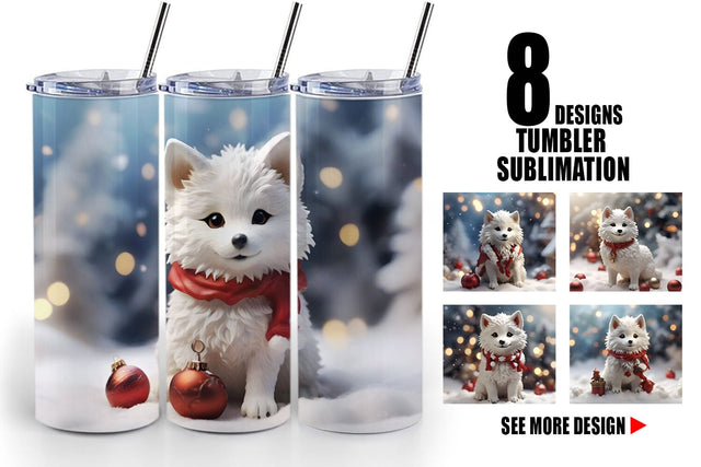 Tumbler Wrap Wolf Christmas Sublimation artnoy 