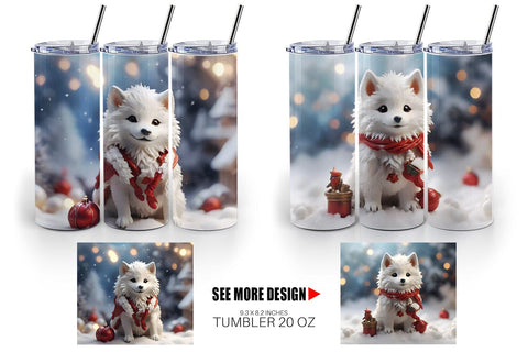 Tumbler Wrap Wolf Christmas Sublimation artnoy 