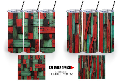 Tumbler Wrap Wood Textured Sublimation artnoy 