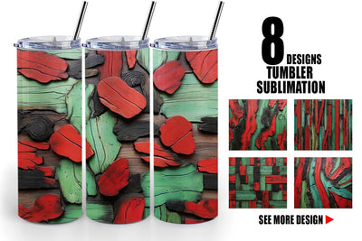 Tumbler Wrap Wood Textured Sublimation artnoy 