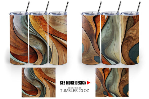 Tumbler Wrap Wood Wave Texture Sublimation artnoy 