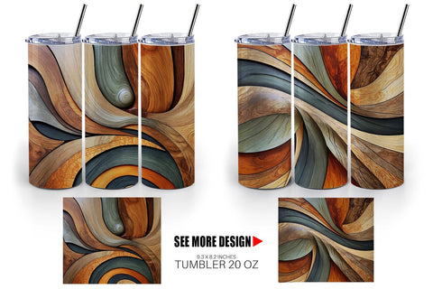 Tumbler Wrap Wood Wave Texture Sublimation artnoy 
