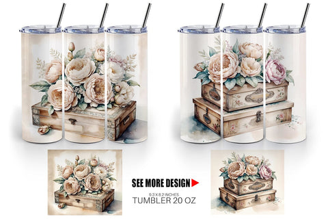 Tumbler Wrap Wooden Cigar Box Sublimation artnoy 