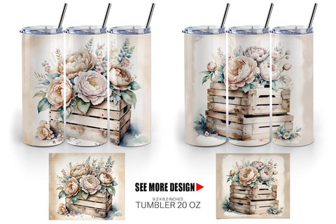 Tumbler Wrap Wooden Crate Sublimation artnoy 