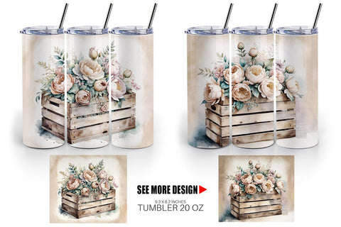 Tumbler Wrap Wooden Crate Sublimation artnoy 