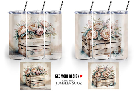 Tumbler Wrap Wooden Crate Sublimation artnoy 