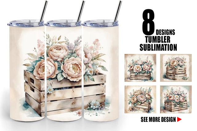 Tumbler Wrap Wooden Crate Sublimation artnoy 