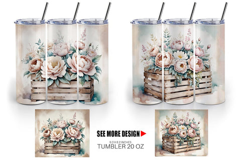 Tumbler Wrap Wooden Crate Sublimation artnoy 