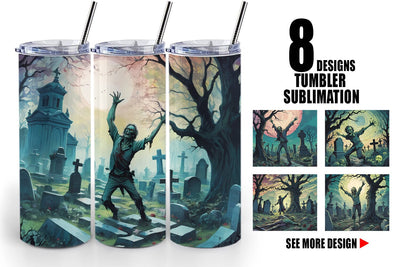 Tumbler Wrap Zombie Halloween Sublimation artnoy 