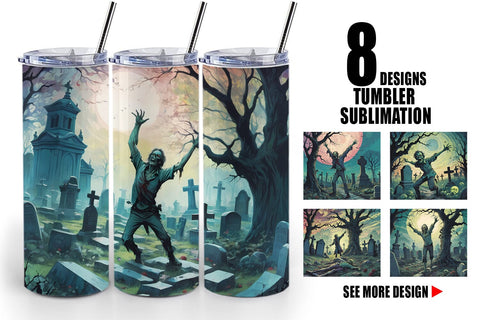 Tumbler Wrap Zombie Halloween Sublimation artnoy 