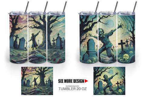 Tumbler Wrap Zombie Halloween Sublimation artnoy 