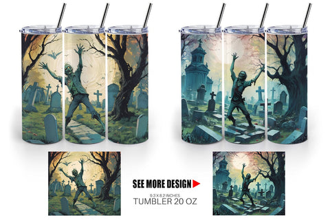 Tumbler Wrap Zombie Halloween Sublimation artnoy 