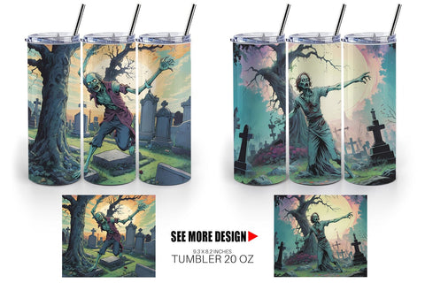 Tumbler Wrap Zombie Halloween Sublimation artnoy 