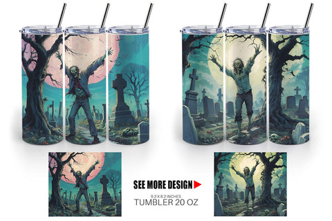 Tumbler Wrap Zombie Halloween Sublimation artnoy 