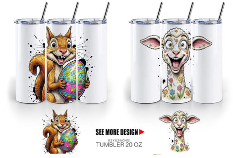 Tumbler Zany Easter Animal Sublimation artnoy 