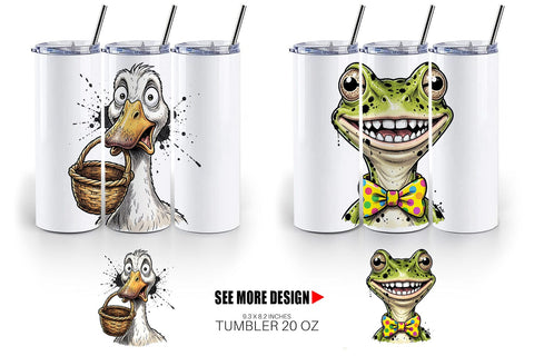 Tumbler Zany Easter Animal Sublimation artnoy 