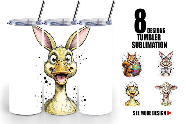 Tumbler Zany Easter Animal Sublimation artnoy 