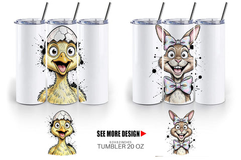 Tumbler Zany Easter Animal Sublimation artnoy 