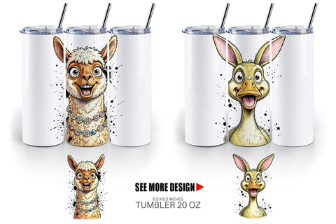 Tumbler Zany Easter Animal Sublimation artnoy 
