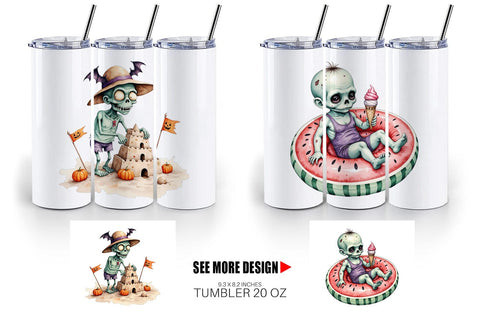 Tumbler Zany Zombie Escapades Sublimation artnoy 