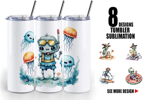 Tumbler Zany Zombie Escapades Sublimation artnoy 