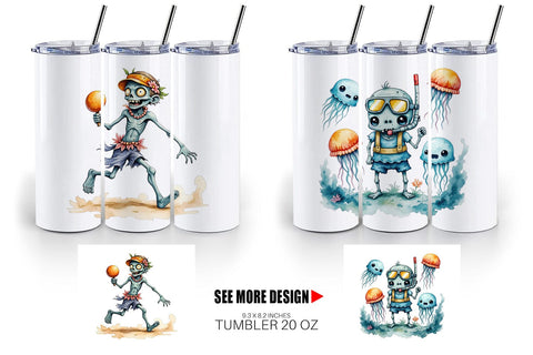 Tumbler Zany Zombie Escapades Sublimation artnoy 